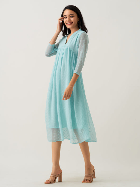 Plain & Solid Butta Work Dress For women