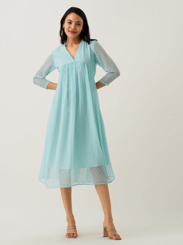 Plain & Solid Butta Work Dress For women