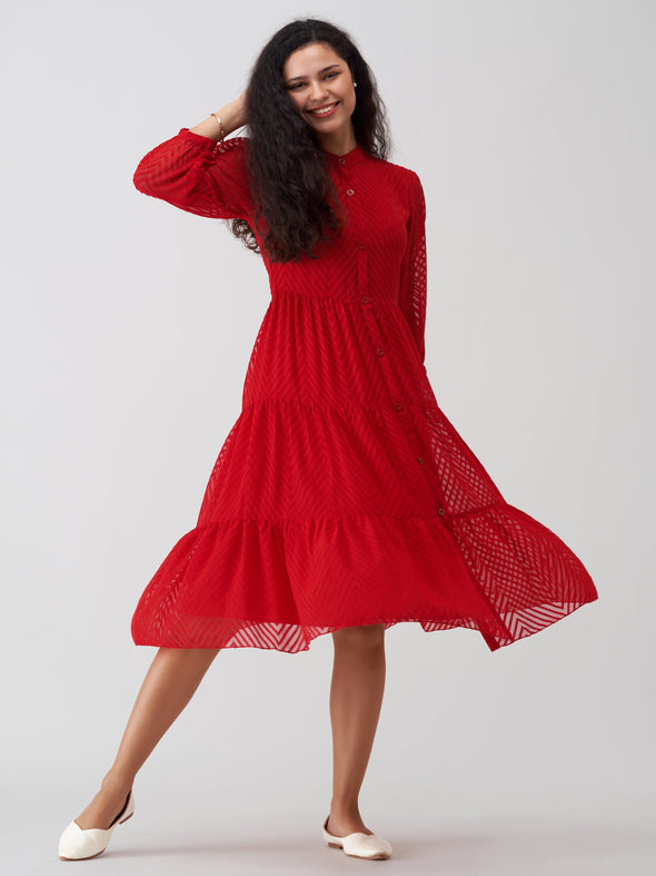 Women Polyster Plain & Solid Dress