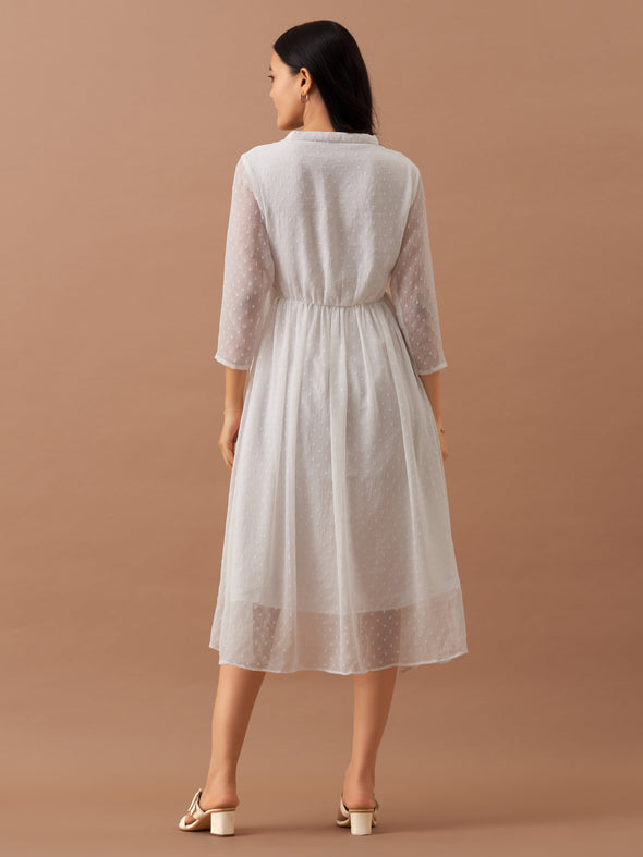 Plain & Solid Butta Work Dress For women