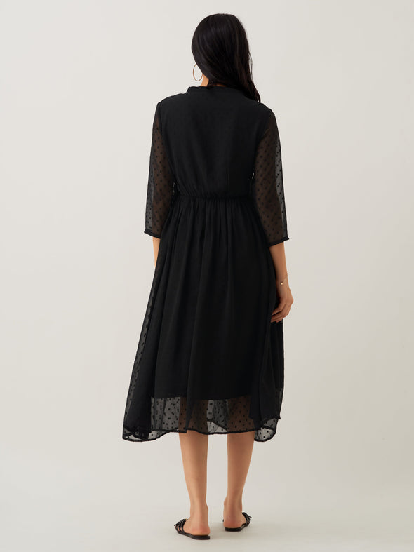 Plain & Solid Butta Work Dress For women
