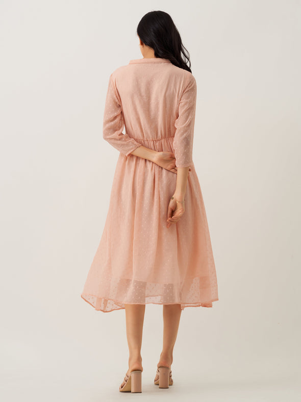 Plain & Solid Butta Work Dress For women