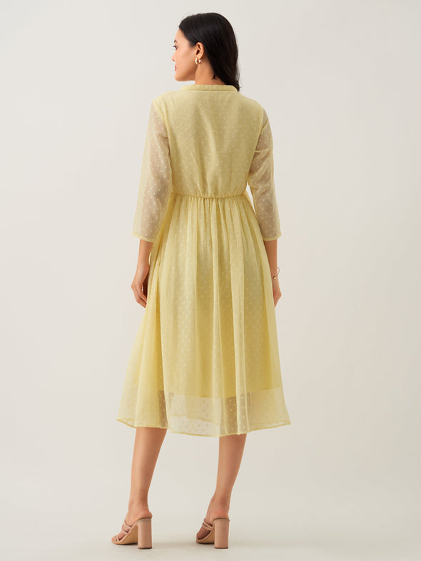 Plain & Solid Butta Work Dress For women