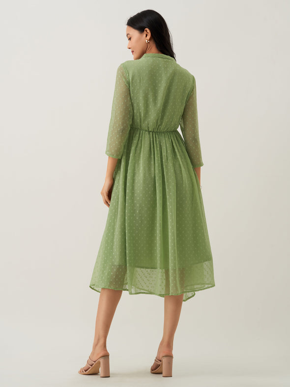 Plain & Solid Butta Work Dress For women