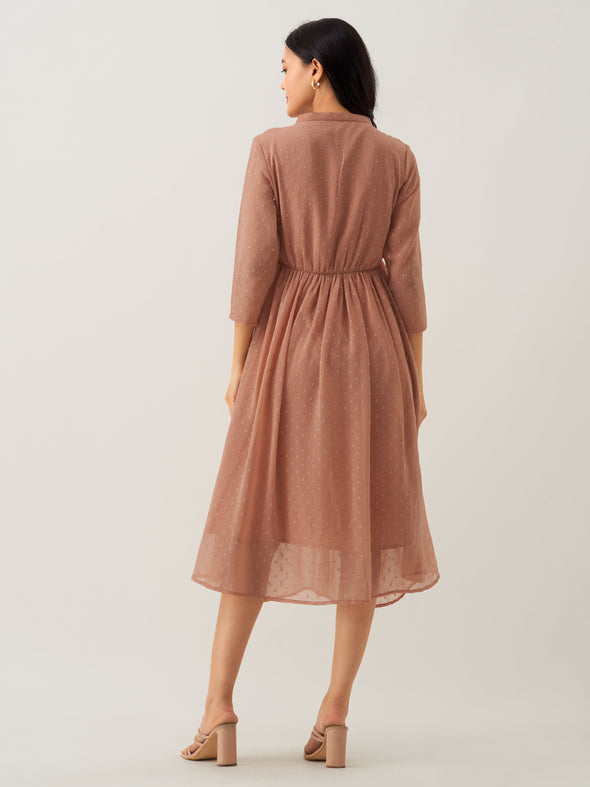 Plain & Solid Butta Work Dress For women