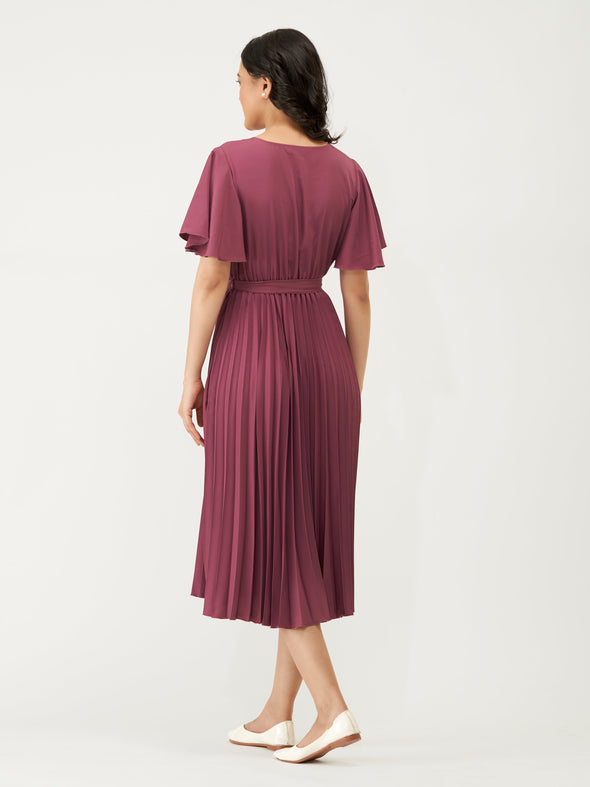 Round Neck Below Knee Western Dress