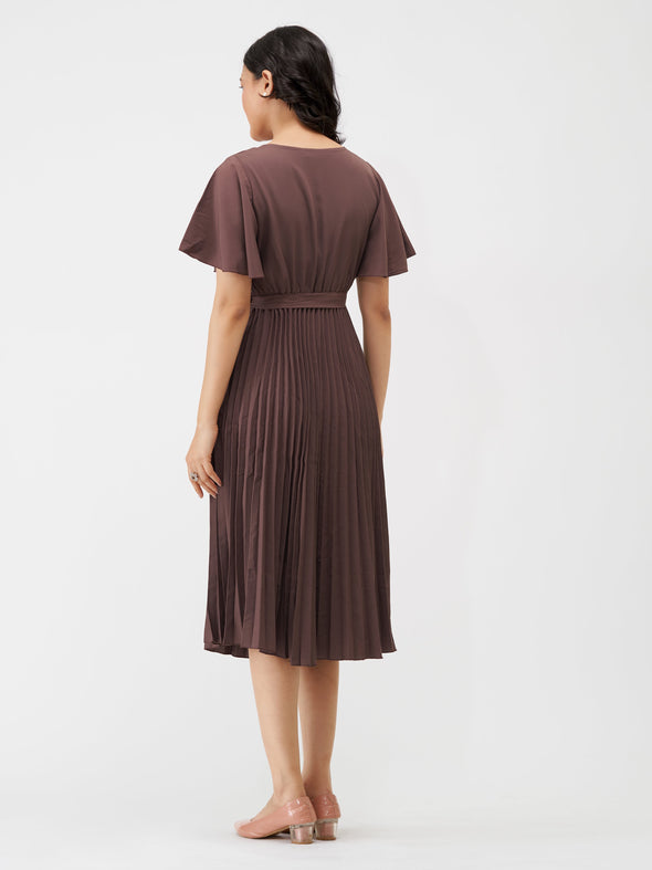 Round Neck Below Knee Western Dress