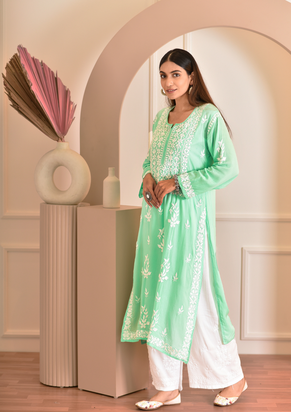 Inayat Chikankari Modal Straight Kurta