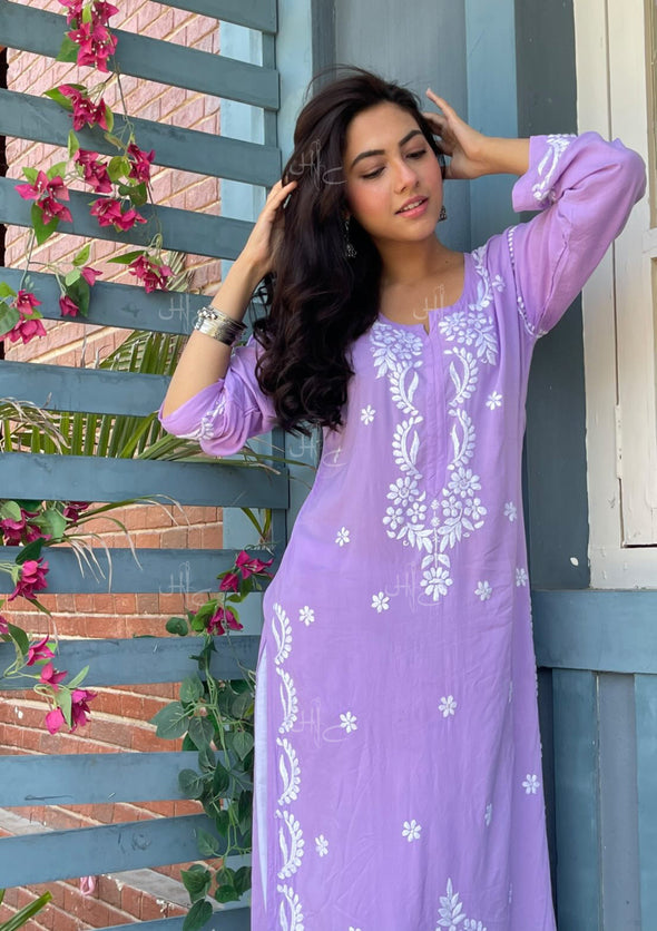 Hisana Chikankari Modal Straight Kurta