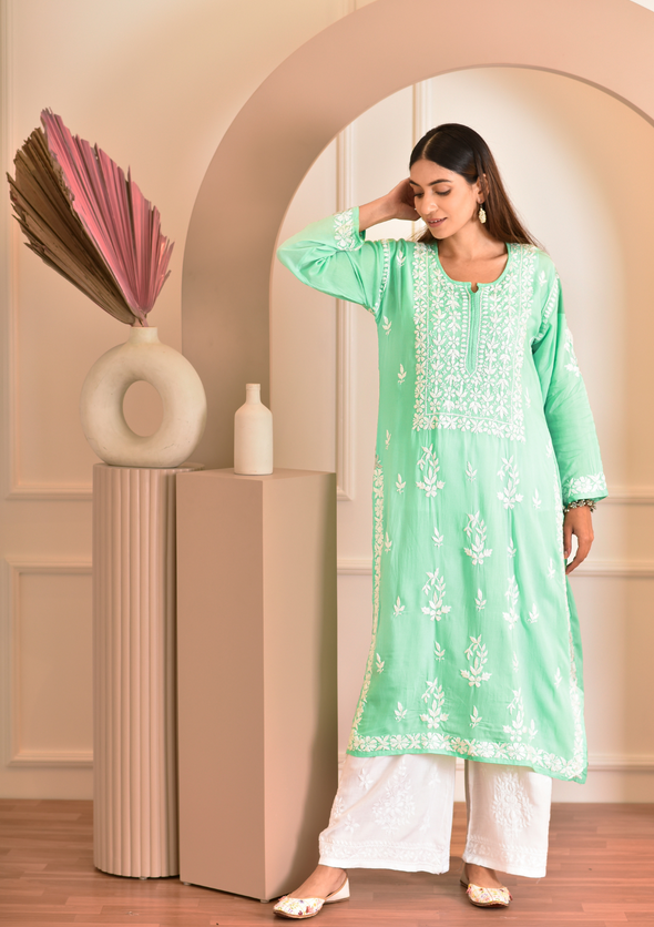 Inayat Chikankari Modal Straight Kurta