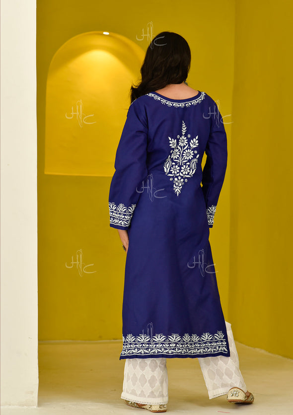 Emira Chikankari Cotton Straight Kurta