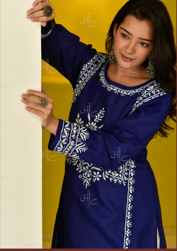 Emira Chikankari Cotton Straight Kurta