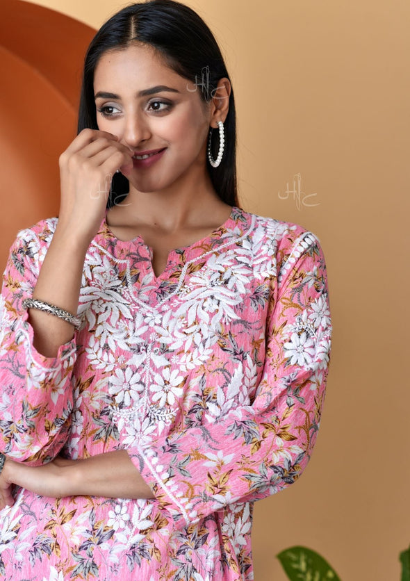 Hanifa Chikankari Mulmul Straight Kurta