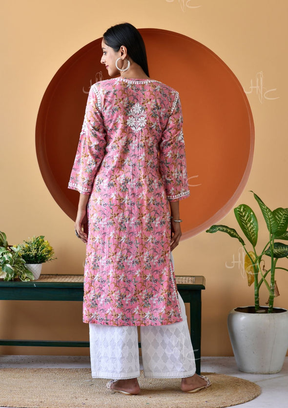 Hanifa Chikankari Mulmul Straight Kurta