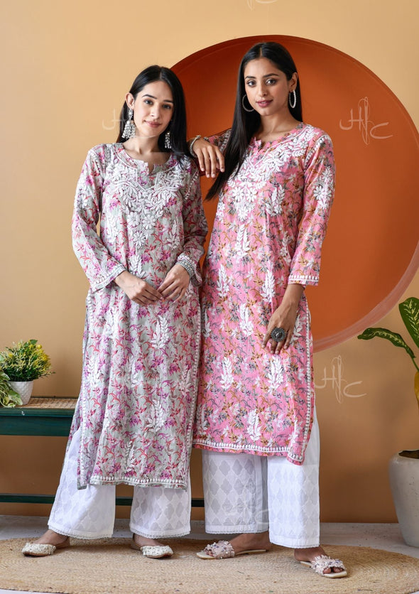 Hanifa Chikankari Mulmul Straight Kurta