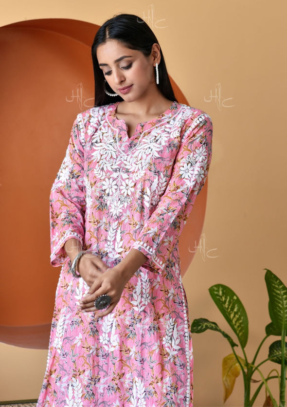 Hanifa Chikankari Mulmul Straight Kurta