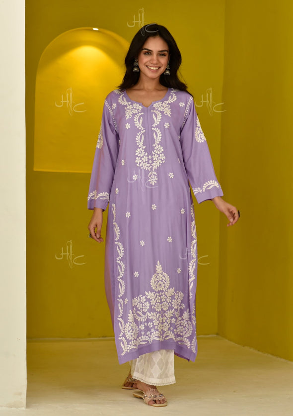 Hisana Chikankari Modal Straight Kurta