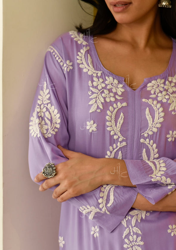 Hisana Chikankari Modal Straight Kurta