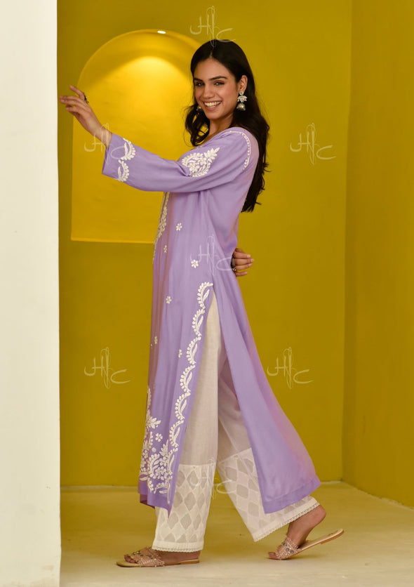Hisana Chikankari Modal Straight Kurta