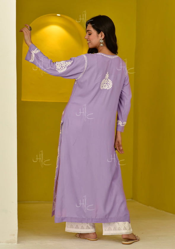 Hisana Chikankari Modal Straight Kurta
