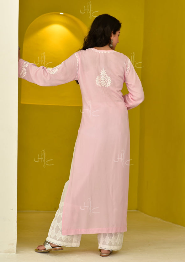 Hisana Chikankari Modal Straight Kurta