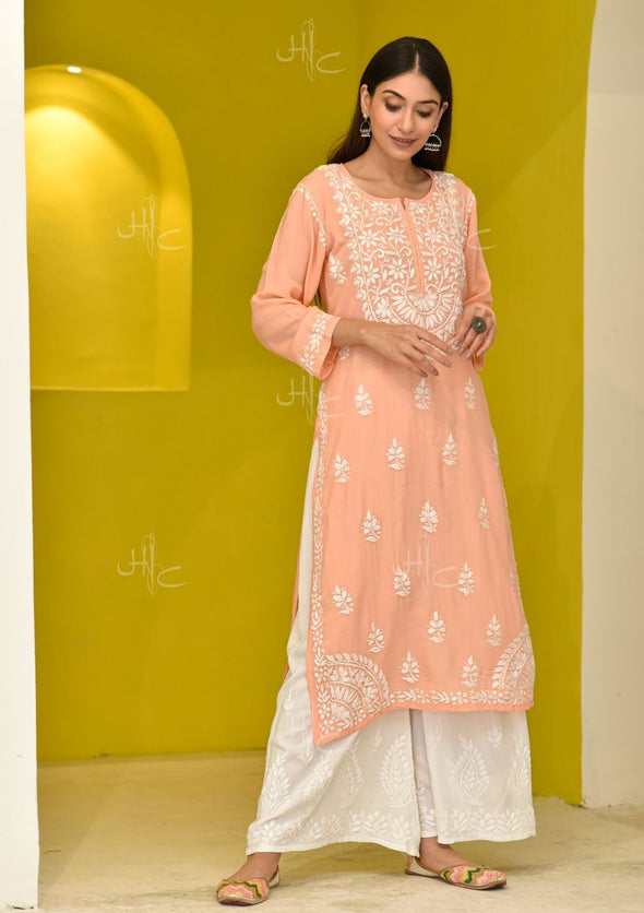 Bahira Chikankari Modal Straight Kurta