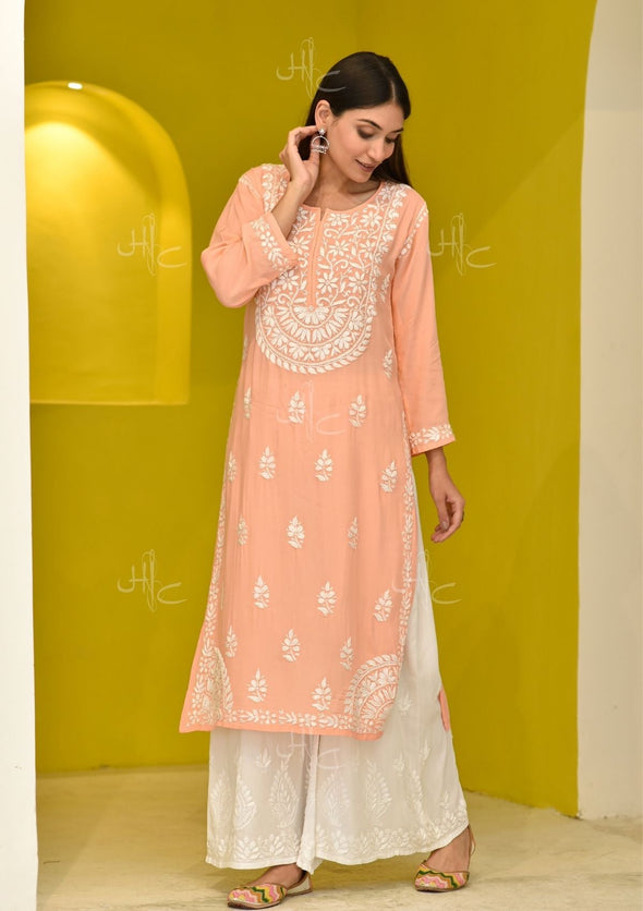 Bahira Chikankari Modal Straight Kurta