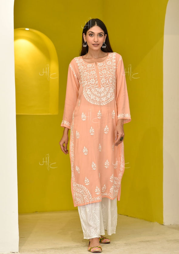 Bahira Chikankari Modal Straight Kurta