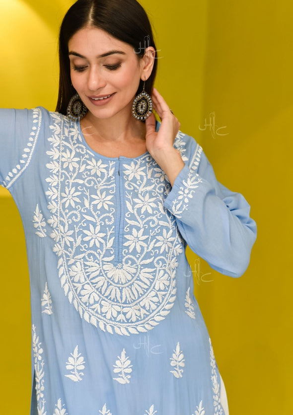 Bahira Chikankari Modal Straight Kurta