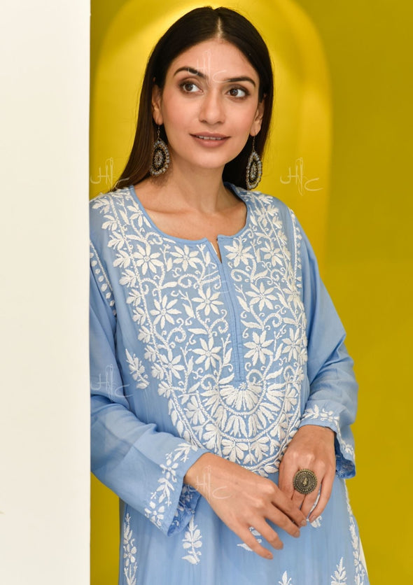 Bahira Chikankari Modal Straight Kurta