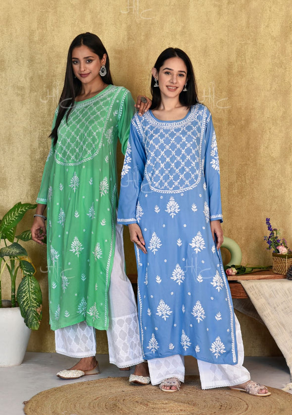 Husniya Chikankari Modal Straight Kurta