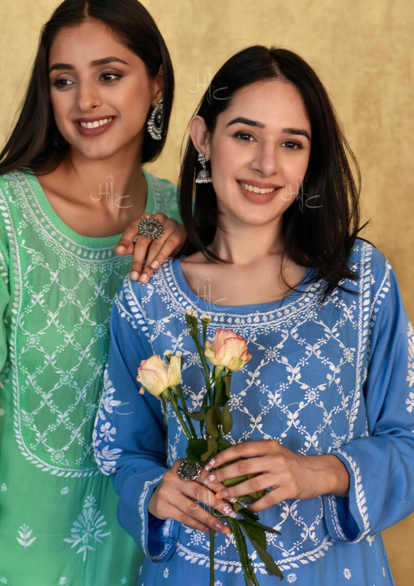 Husniya Chikankari Modal Straight Kurta