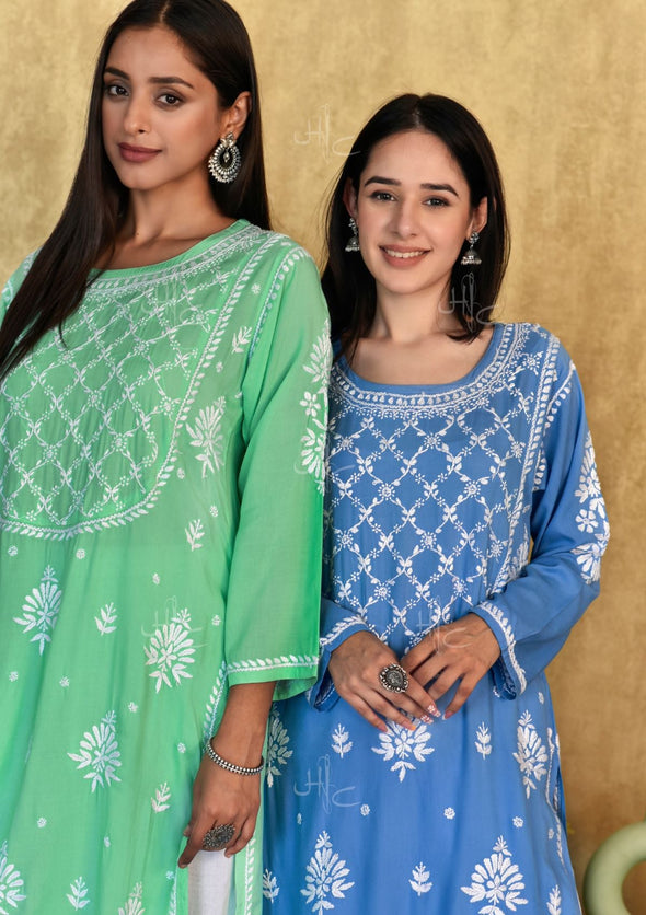 Husniya Chikankari Modal Straight Kurta