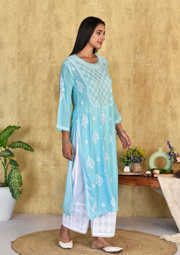 Husniya Chikankari Modal Straight Kurta