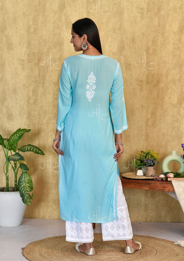 Husniya Chikankari Modal Straight Kurta