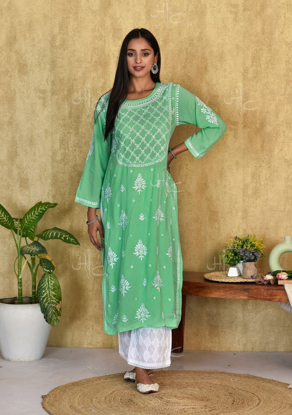 Husniya Chikankari Modal Straight Kurta