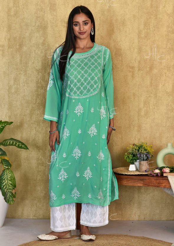 Husniya Chikankari Modal Straight Kurta