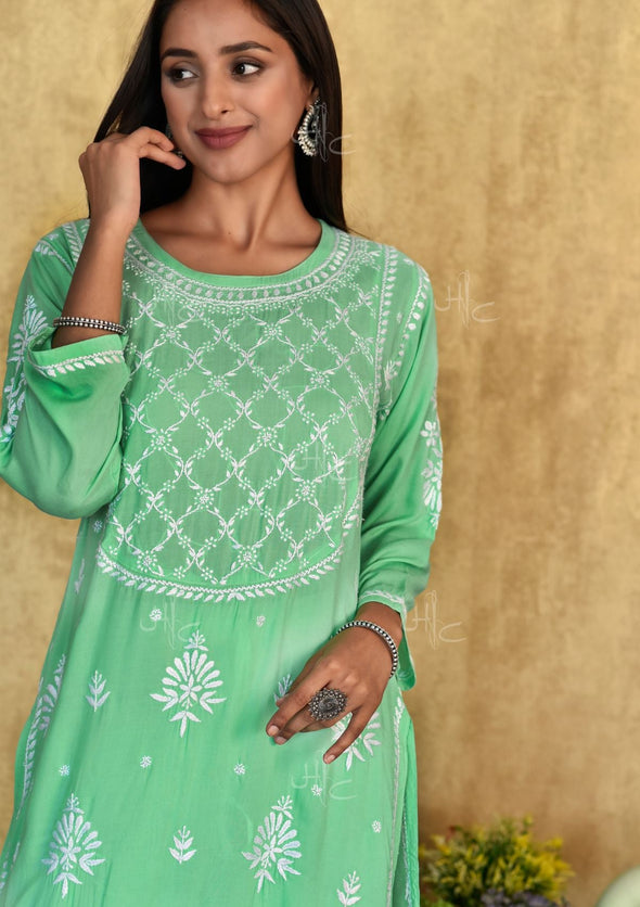 Husniya Chikankari Modal Straight Kurta