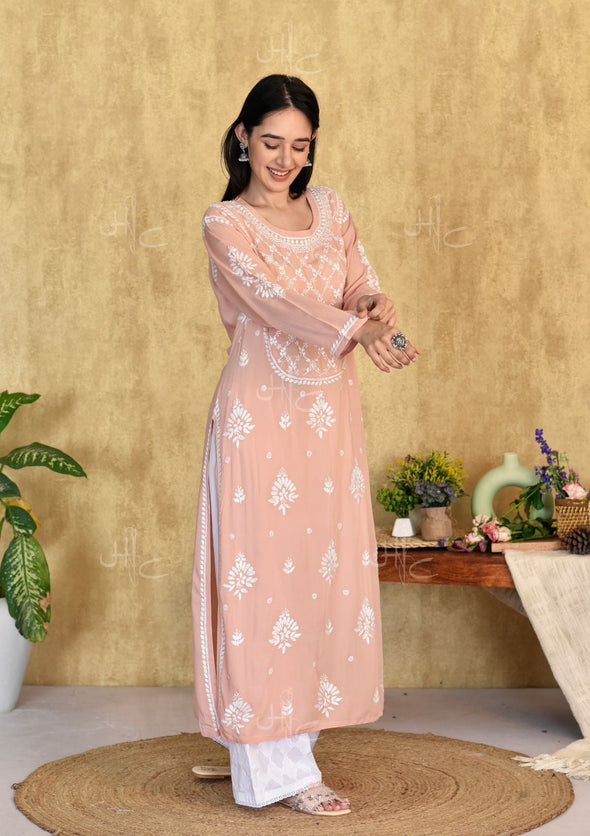 Husniya Chikankari Modal Straight Kurta
