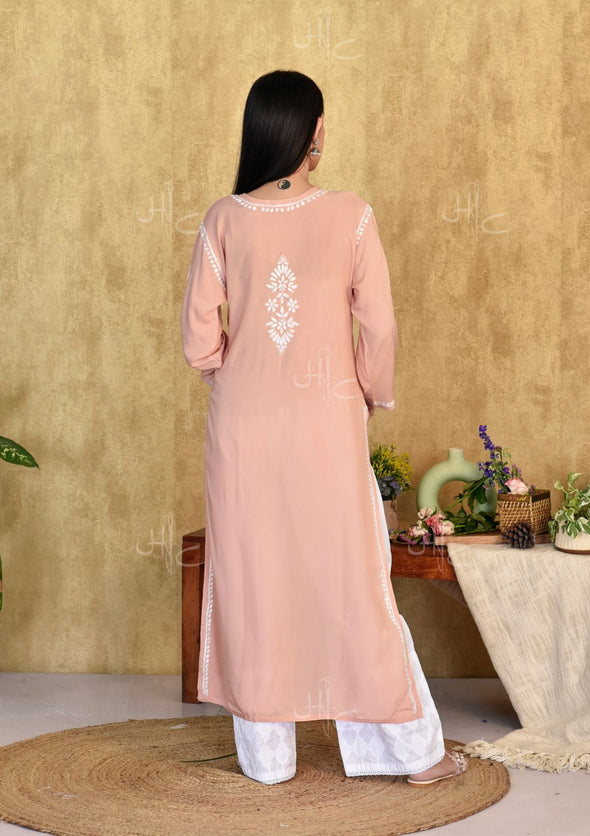 Husniya Chikankari Modal Straight Kurta