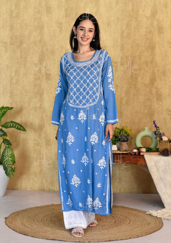 Husniya Chikankari Modal Straight Kurta