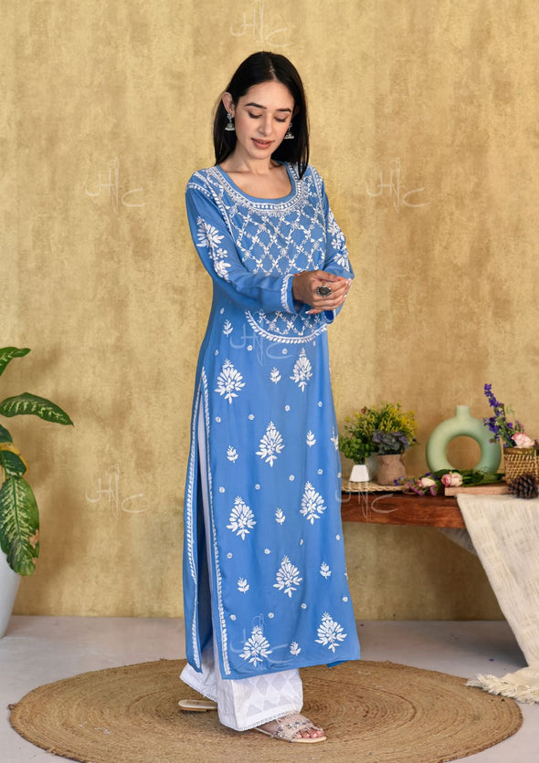 Husniya Chikankari Modal Straight Kurta