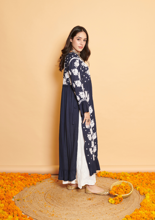 Aaminah Chikankari Modal A-Line Gown