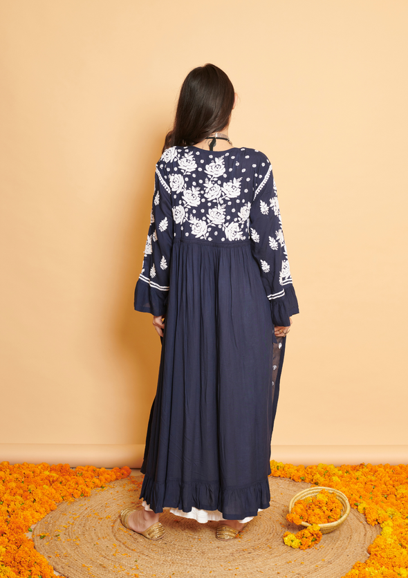 Aaminah Chikankari Modal A-Line Gown