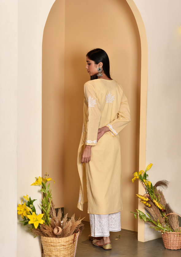 Adib Chikankari Cotton Straight Kurta
