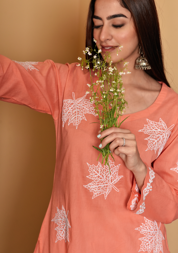 Adib Chikankari Cotton Straight Kurta