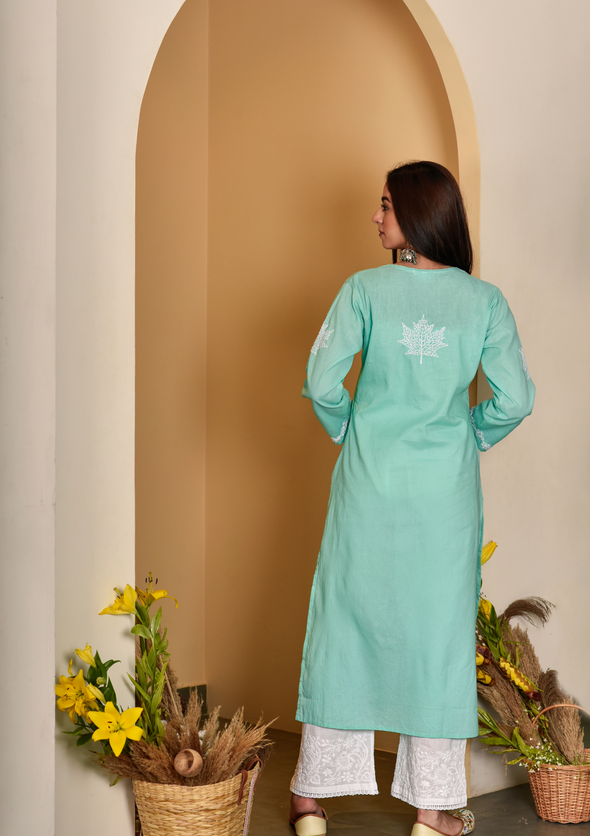 Adib Chikankari Cotton Straight Kurta