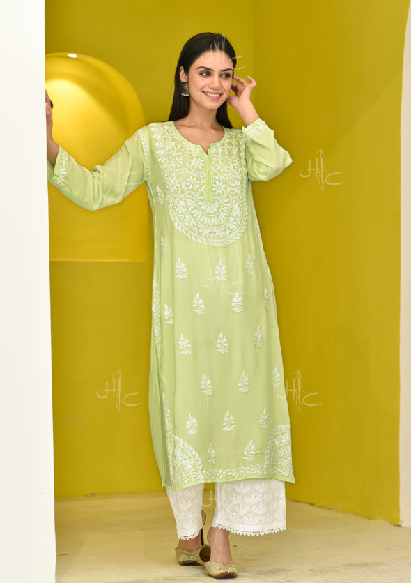 Bahira Chikankari Modal Straight Kurta