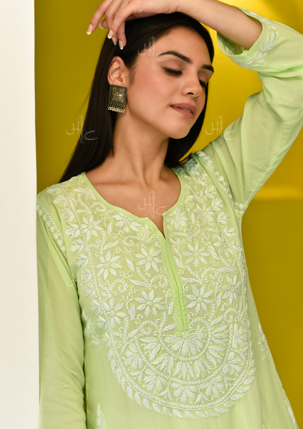 Bahira Chikankari Modal Straight Kurta