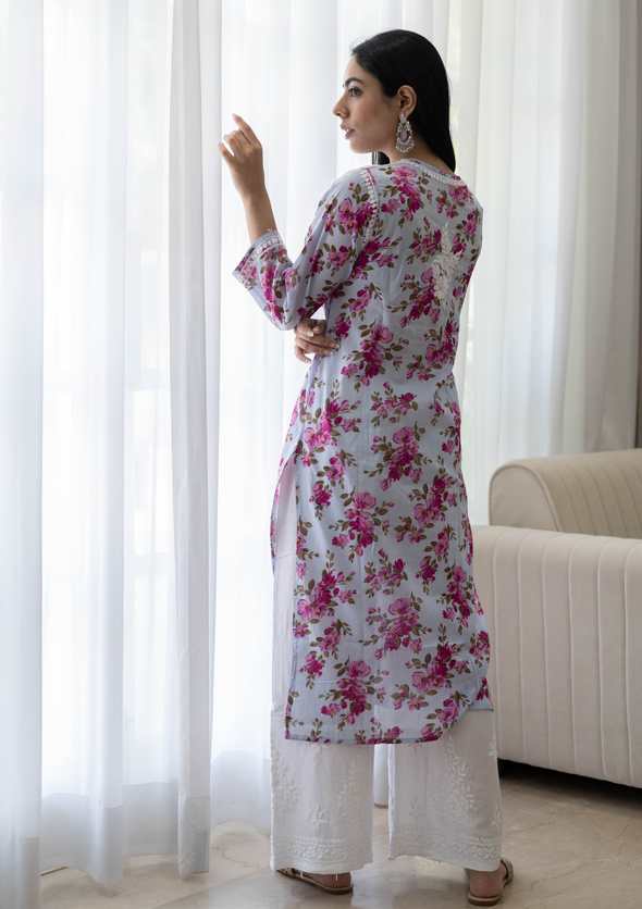 Dareen Chikankari Mulmul Straight Kurta
